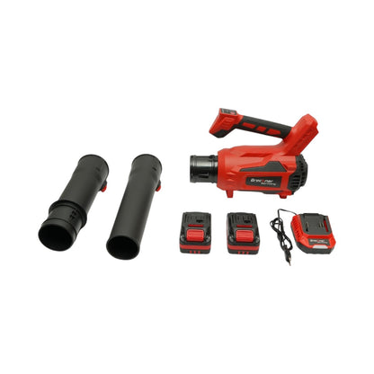 Lombfúvó, kerti légfúvó, 2db 21V, 4Ah Li-ion akkumulátorral, Brushless, légáramlás 4.5 m3/min, 5 fokozatú fordulatszám 0-23000, Turbo Breckner Germany