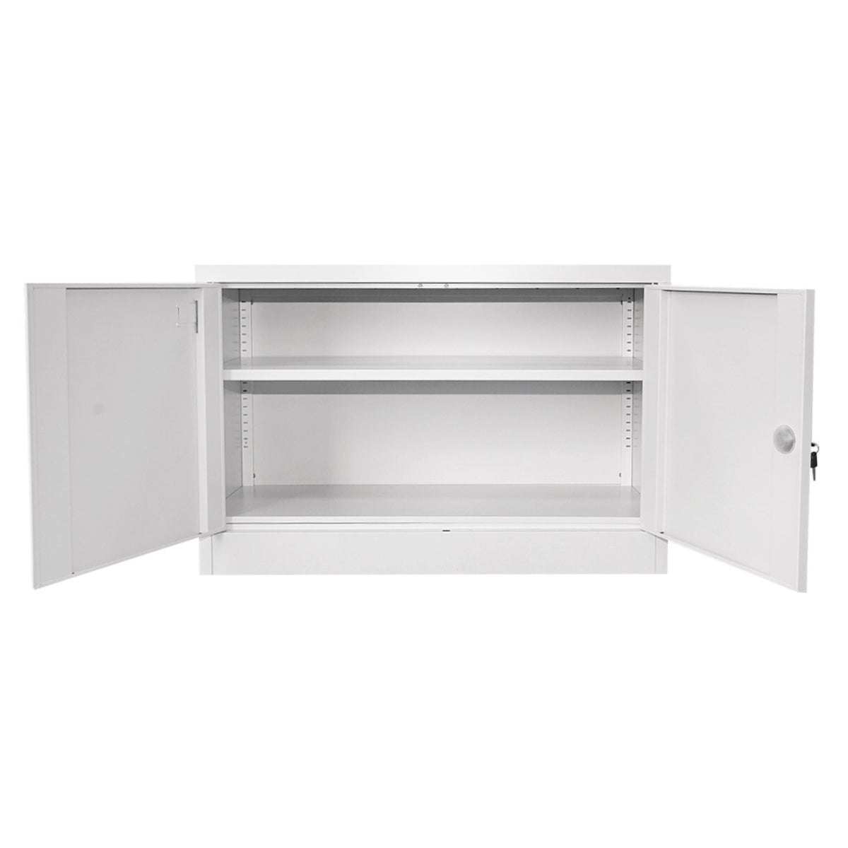 Fém fiset szekrény 900x600x400mm, 2 rögzített ajtóval, 1 polccal, szürke Breckner Germany