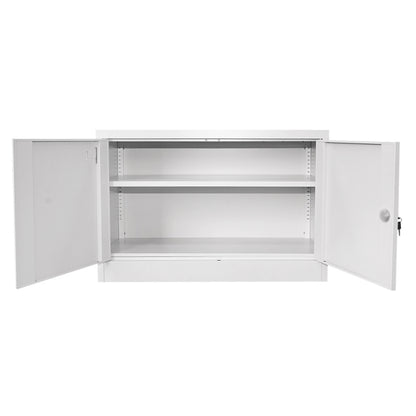 Fém fiset szekrény 900x600x400mm, 2 rögzített ajtóval, 1 polccal, szürke Breckner Germany
