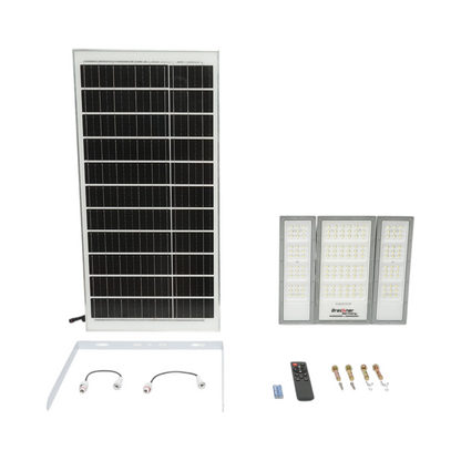 LED lámpa 2400lm, 6500K napelemes panellel 40W, LiFePO4 3.2V/30Ah akkumulátor, mozgásérzékelő és távirányító IP66 Breckner Germany