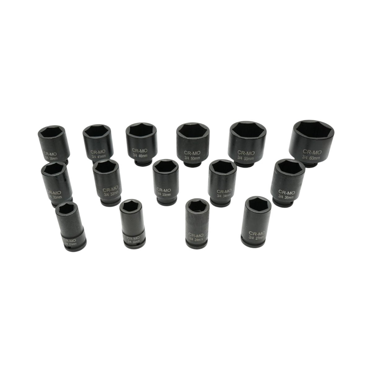 Breckner Germany ütve csavarhúzó hosszú fejű Ütődugókulcs készlet 22-60mm, 3/4 inch négyzet Cr-Mo 15 darab