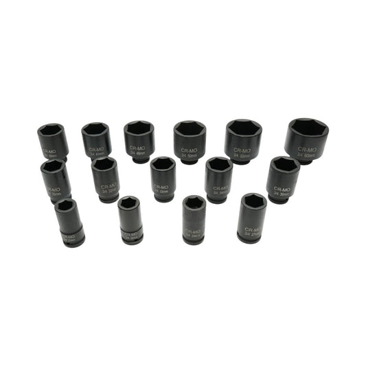 Breckner Germany ütve csavarhúzó hosszú fejű Ütődugókulcs készlet 22-60mm, 3/4 inch négyzet Cr-Mo 15 darab