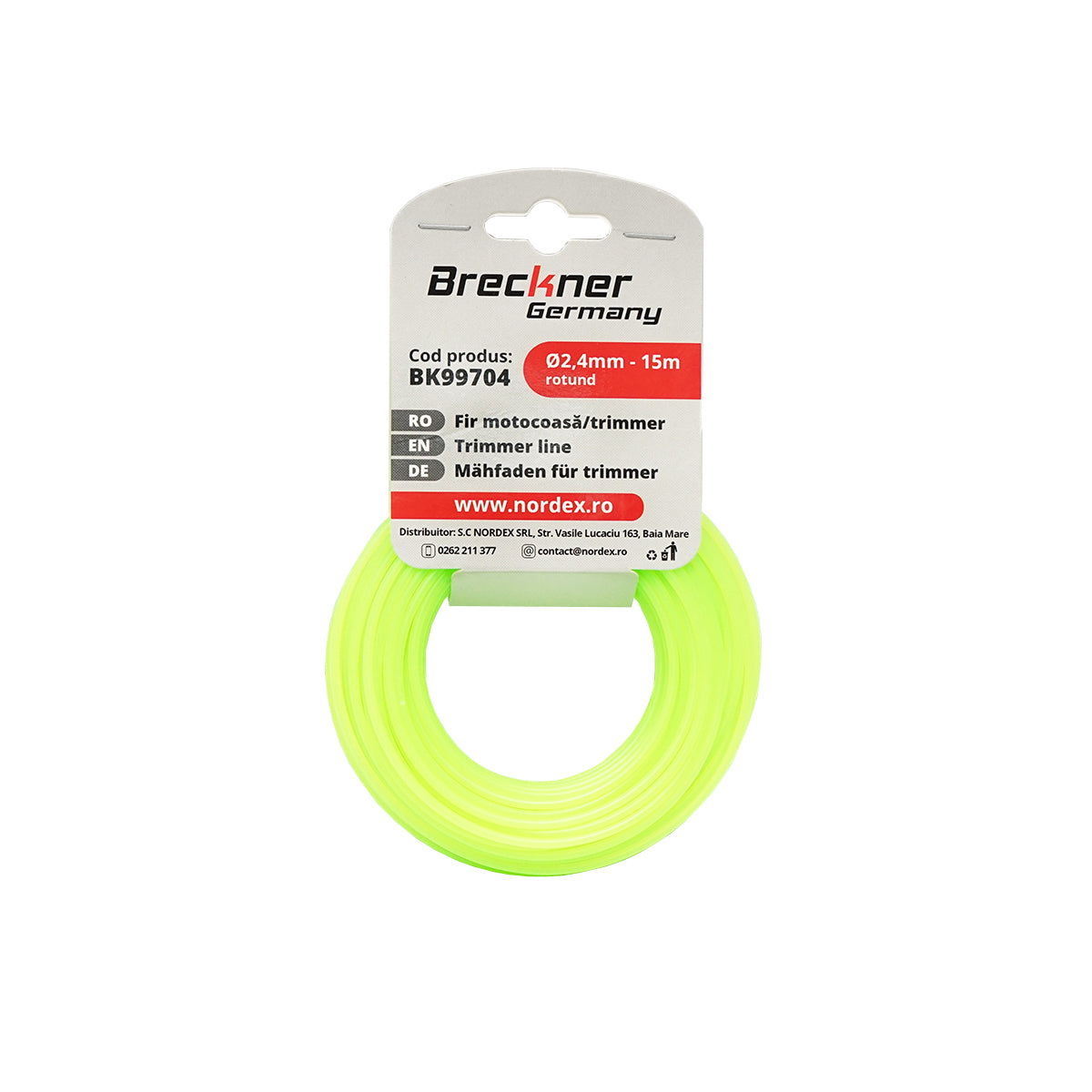 Fűkasza damil, kerek 2,4 mm x 15 m Breckner Germany