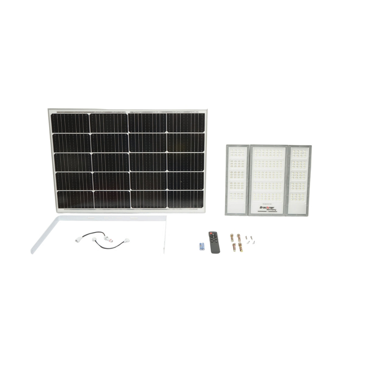 LED lámpa 4500lm, 6500K napelemes panellel 70W, LiFePO4 3.2V/60Ah akkumulátor, mozgásérzékelő és távirányító IP66 Breckner Germany
