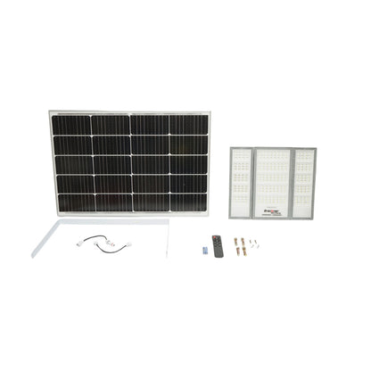 LED lámpa 4500lm, 6500K napelemes panellel 70W, LiFePO4 3.2V/60Ah akkumulátor, mozgásérzékelő és távirányító IP66 Breckner Germany