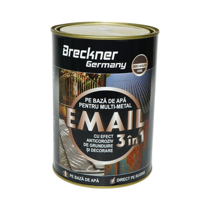 Breckner Germany 3 in 1 rozsdagátló zománc festék csokoládébarna fényes fém felületekhez 2kg, közvetlenül a rozsdára, vízalapú