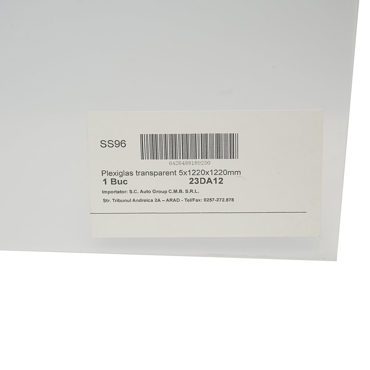 Átlátszó plexiüveg lemez 5x1220x1220mm