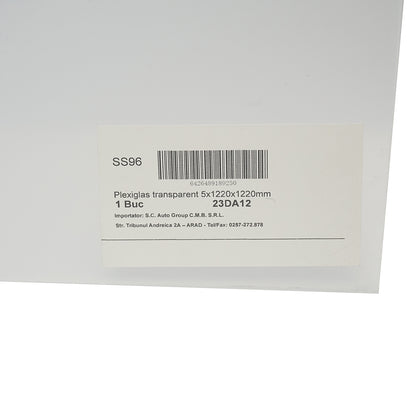 Átlátszó plexiüveg lemez 5x1220x1220mm