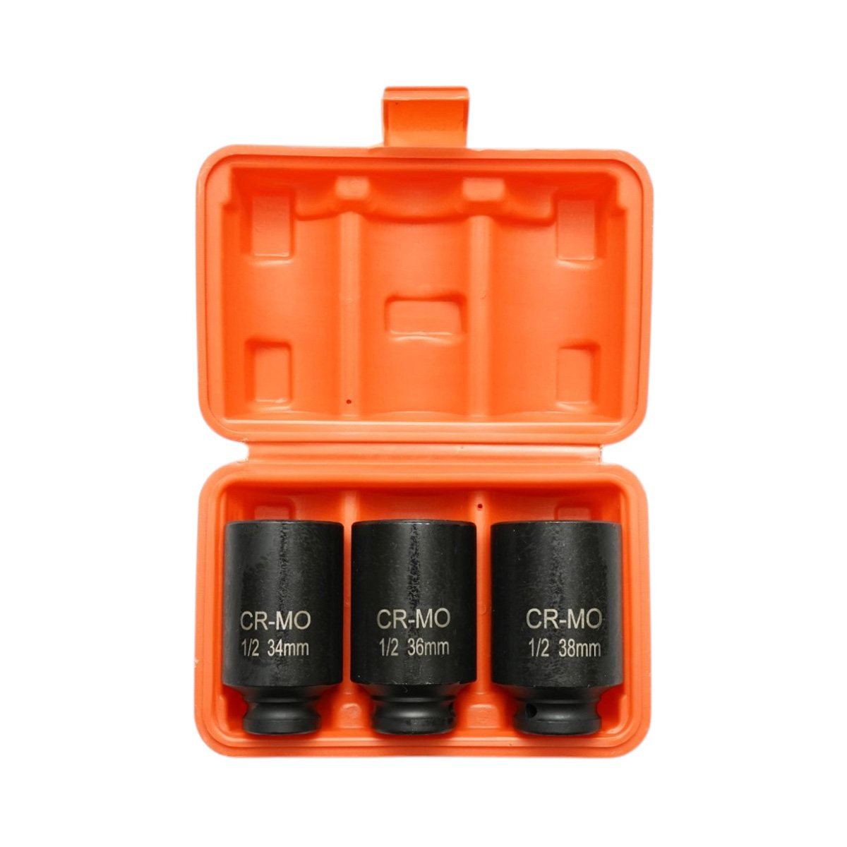 Breckner Germany 3 részes hosszú ütvecsavarozó dugókulcs készlet 34, 36 és 38 mm, 1/2” Cr-Mo