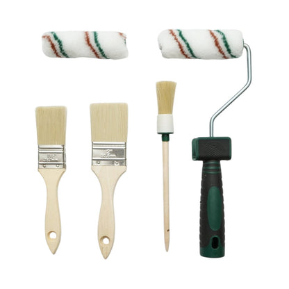 Festés és meszelés szett szablonnal 10cm, 2 henger, 3 ecset, rács, maszkolószalag, védőfólia 9 darab Breckner Germany
