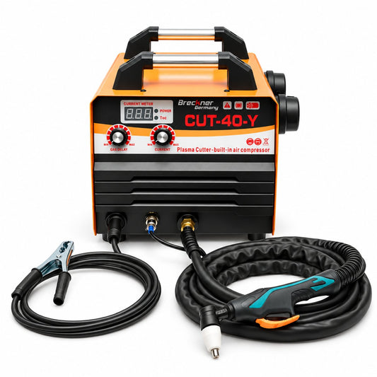 Inverter típusú plazmavágó készülék 40A, 220V, 1-8mm vastagság, beépített légkompresszor, digitális kijelző CUT40-Y Breckner Germany