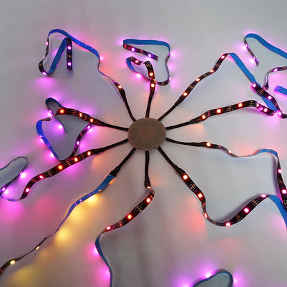 LED szalag tűzijáték modell 11x0.5+1x1m 5V, USB, bluetooth, hangvezérlés, RGB+IC alkalmazás Breckner Germany