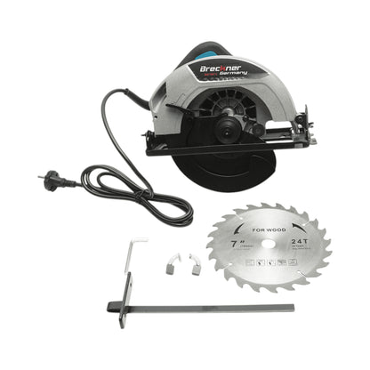 1600 W-os kézi körfűrész, 220 V, 185 mm-es fűrészlap, 0–45°-os vágási szög, 4700 fordulat/perc sebesség Breckner Germany