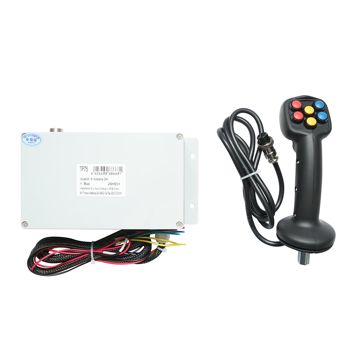 6 gombos elektromos joystick 24V-os vezérlési móddal