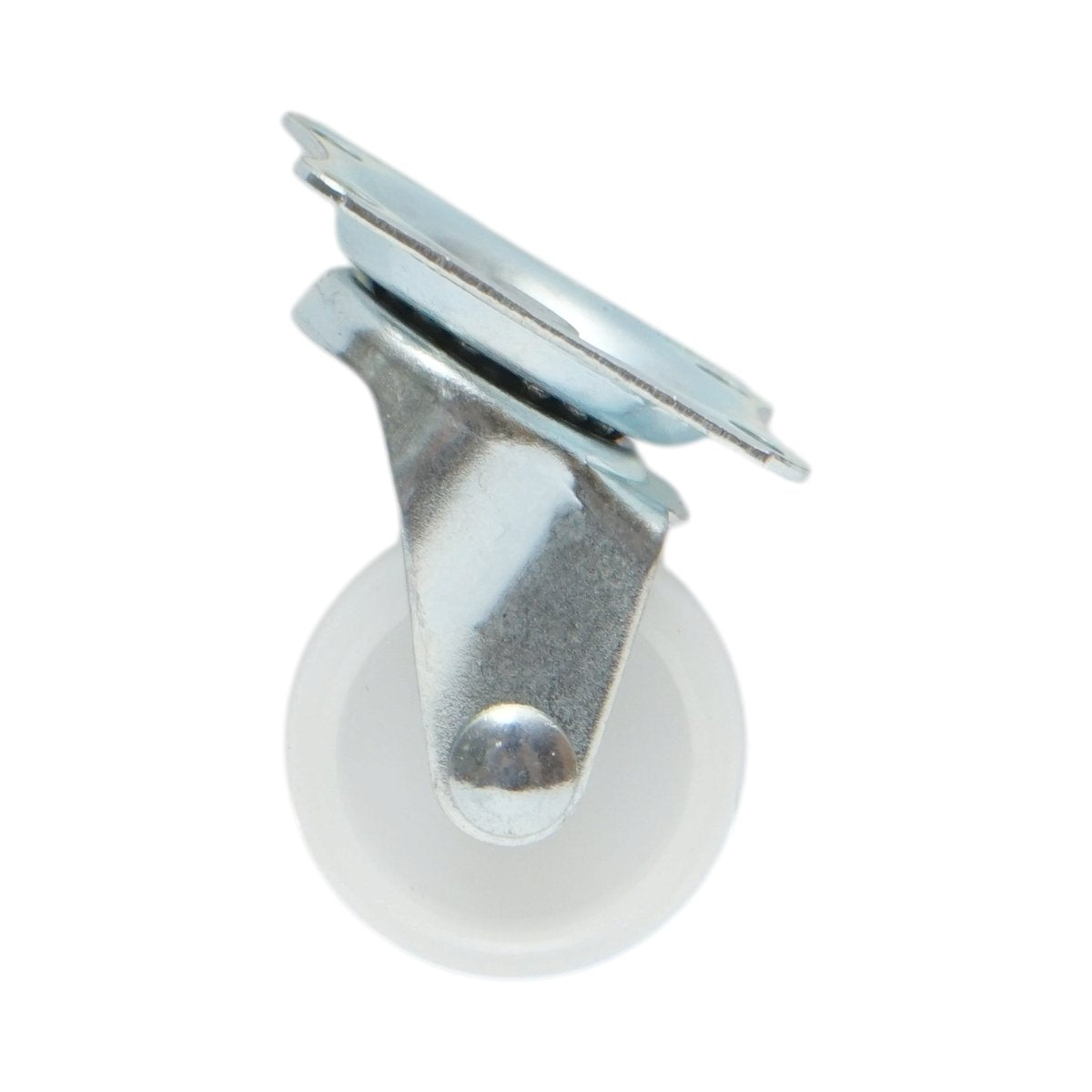 Forgó kerék 30x14mm fék nélkül, fehér polipropilén, acél lemez 39x33mm 15kg