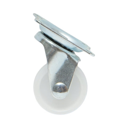 Forgó kerék 30x14mm fék nélkül, fehér polipropilén, acél lemez 39x33mm 15kg
