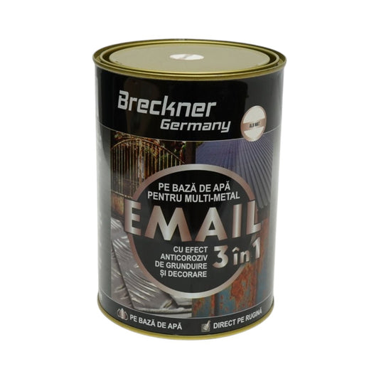Breckner Germany 3 az 1-ben rozsdagátló zománcfesték fehér matt fém felületekhez 2kg, közvetlenül a rozsdára, vízalapú