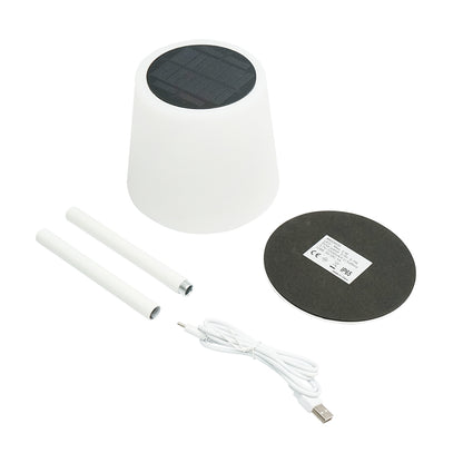 Solar LED asztali lámpa 2W, napelem 0,7W, akkumulátor 3,7V 1200mAh, USB 5V 1A, fehér Breckner Germany