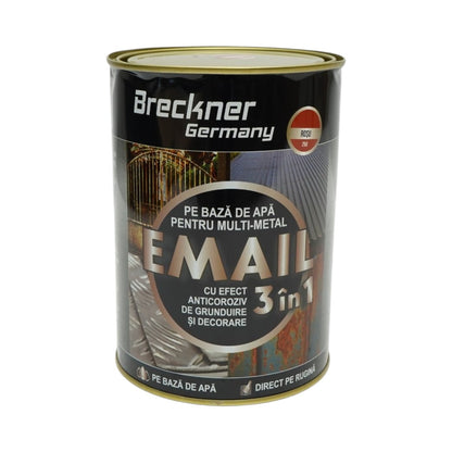 Breckner Germany 3 az 1-ben rozsdagátló email festék piros 250 fémhez 2kg, közvetlenül a rozsdára, vízalapú