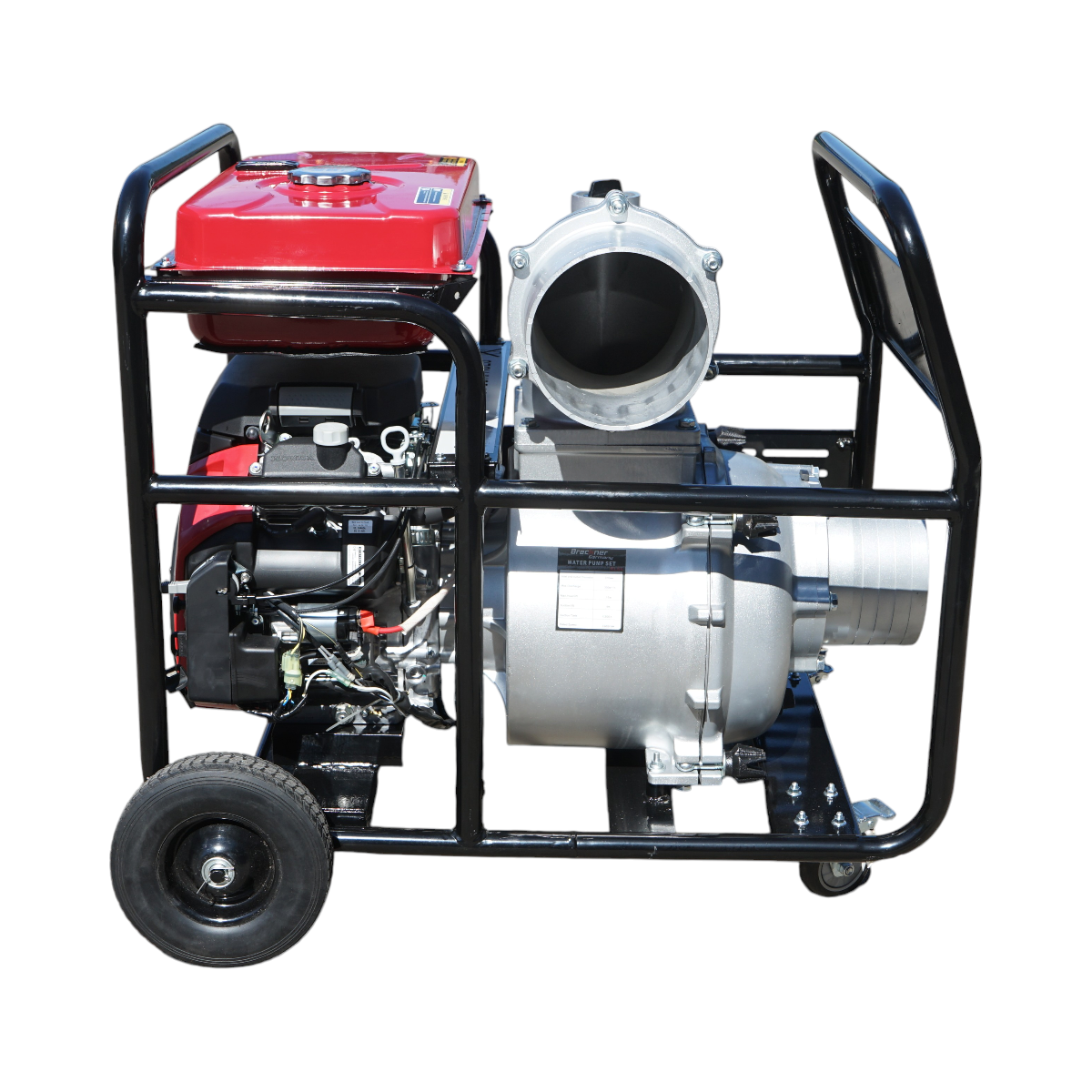 Benzinmotoros szivattyú 22.4LE, 8 hüvelyk, Honda GX690 motor, 300 m3/h teljesítmény, 4m szívómélység, 15m szivattyúzási magasság, kulcsos indítás Breckner Germany