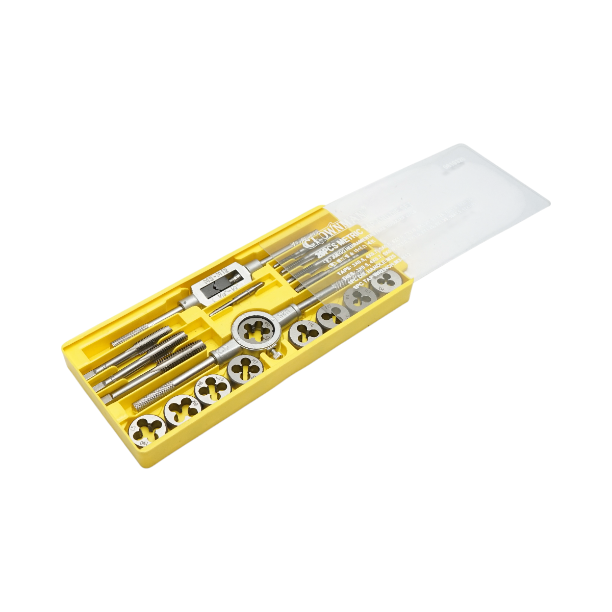 Crownman M3-M12mm metrikus menetvágó és menetvágó készlet 20 darab