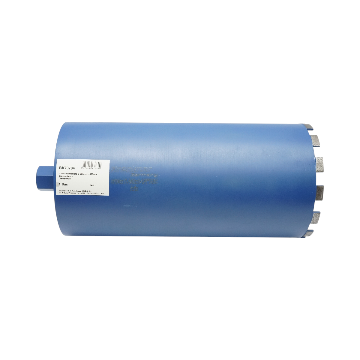 Gyémánt magfúrófej 200x450mm, 1-1/4 UNC belső menettel, nedves fúrás betonhoz, téglához Breckner Germany