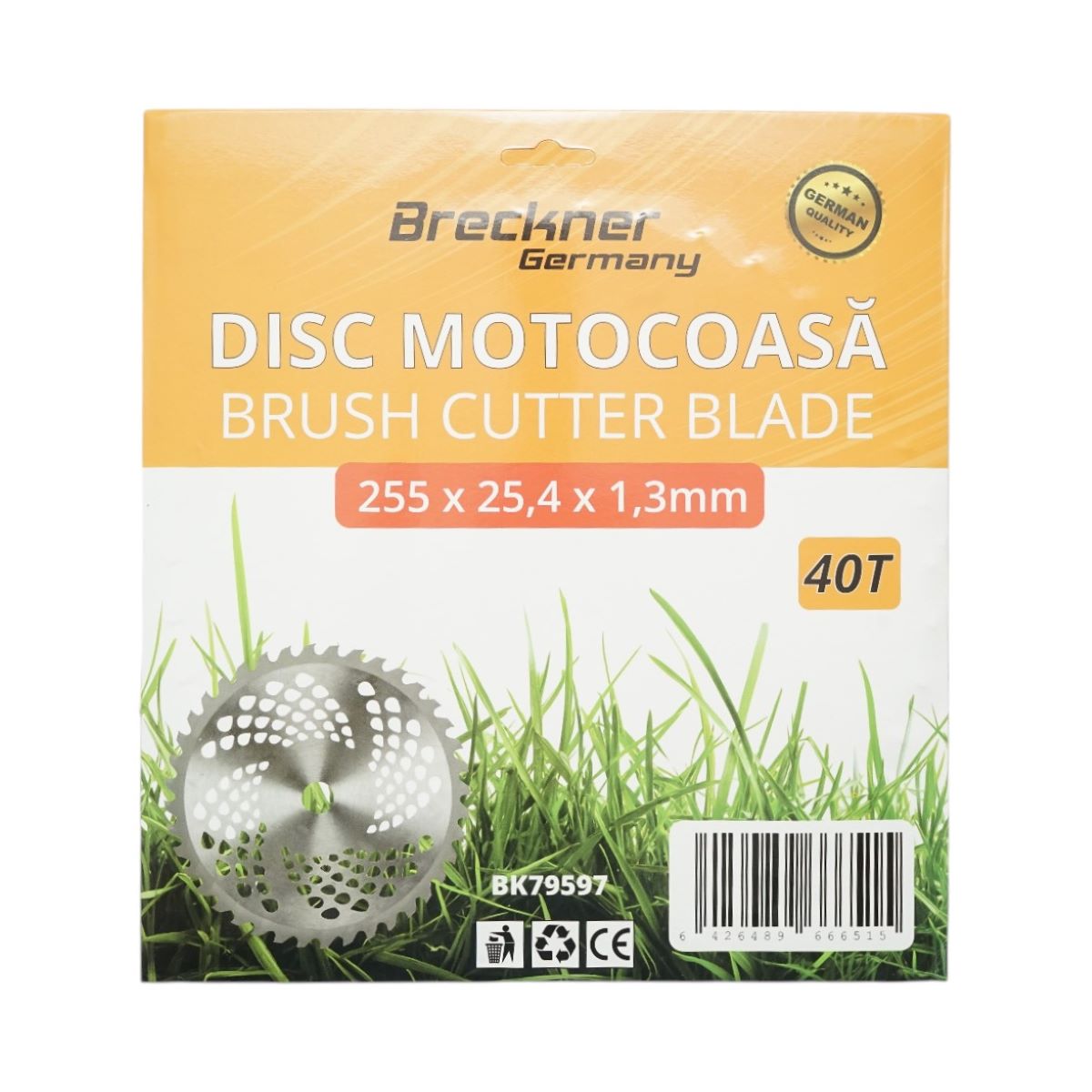 Bozótvágó kés 255x25.4x1.3mm, 40 fogakkal a Breckner Germany fűkaszához