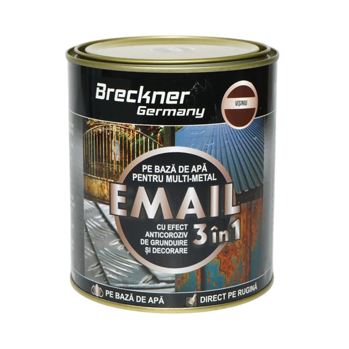 Breckner Germany 3 az 1-ben rozsdagátló zománcfesték fém felületekhez 750g bordó, közvetlenül a rozsdára, vízalapú
