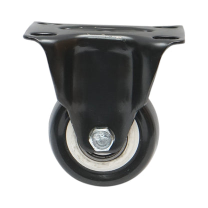 Rögzített kerék 50x24mm fék nélkül, fekete PVC, acél lemez 72x52mm 40kg