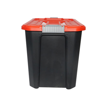 Doboz, nagy teherbírású tároló láda 60L fedéllel, piros 580x380x405mm Breckner Germany