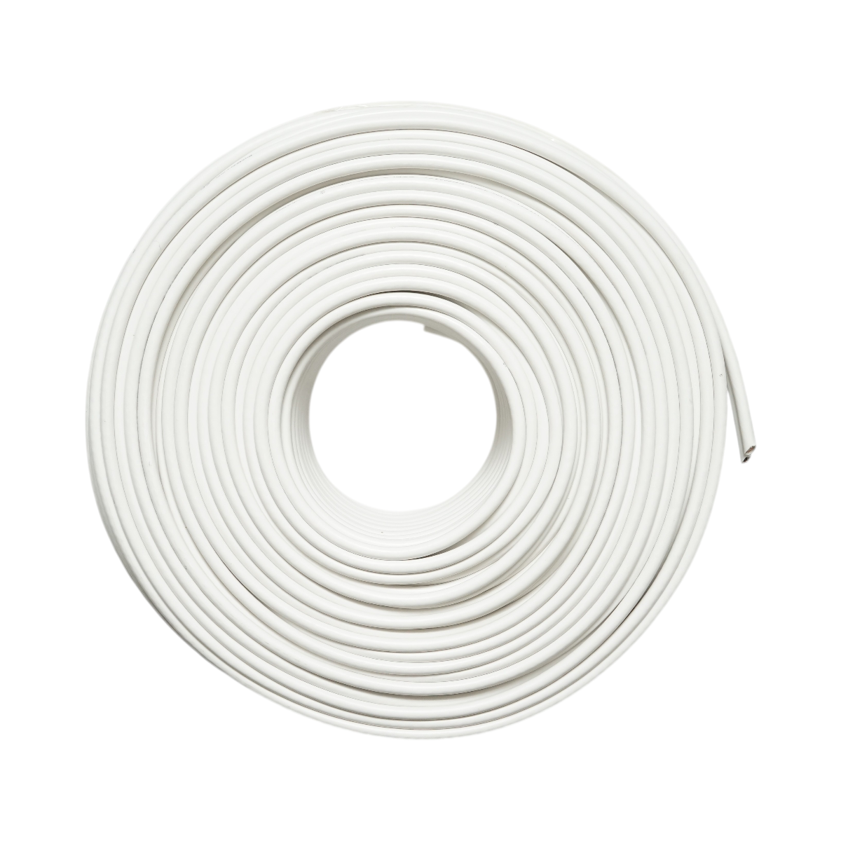RG59 koaxiális CCTV sziámi kábel réz + tápellátás 2x0.75mm CCA, 75 Ohm, PVC fehér 100m/tekercs