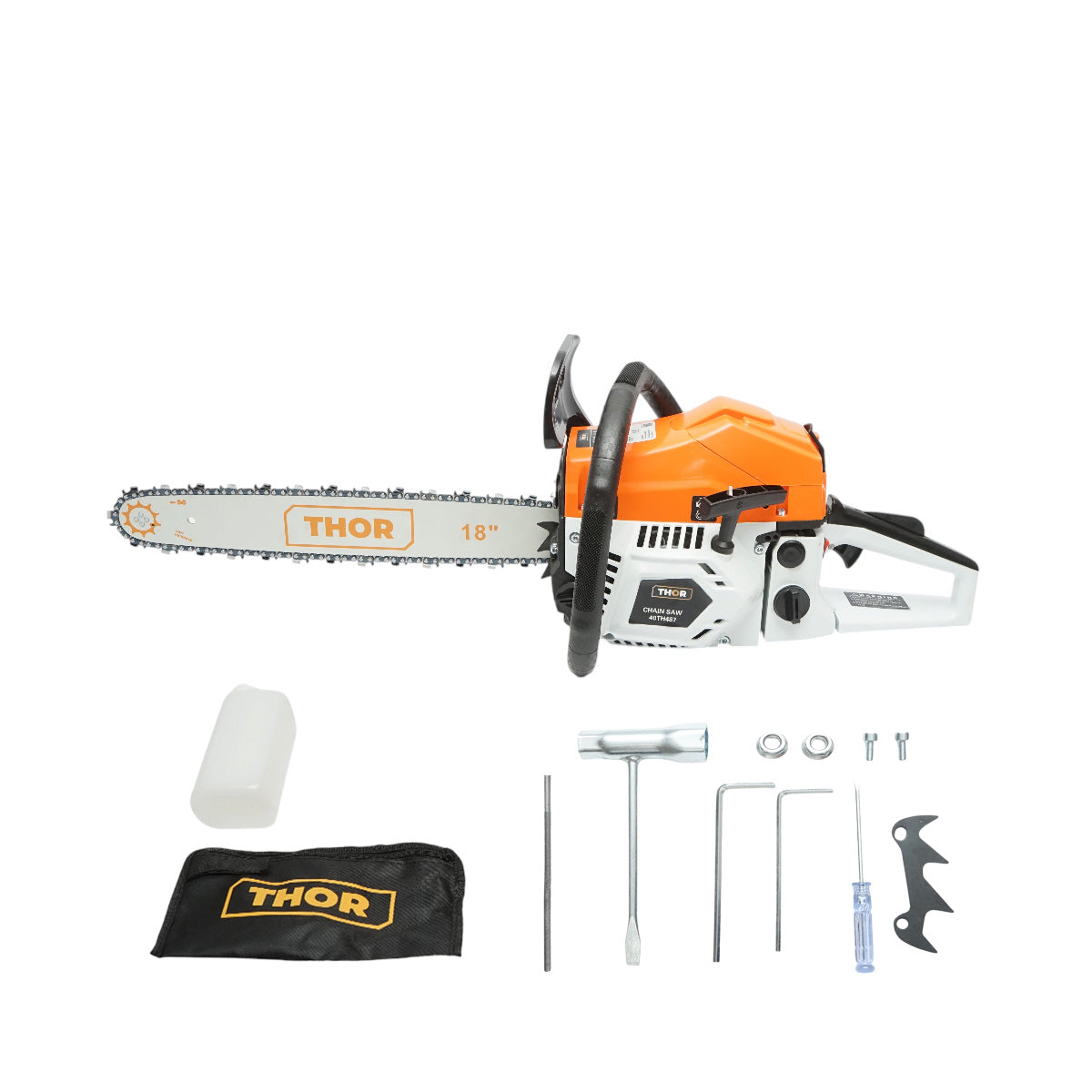 Professzionális benzinmotoros láncfűrész 2 ütemű 58cc, 3.3LE, 8500rpm, 18 inch (450mm) lánc THOR