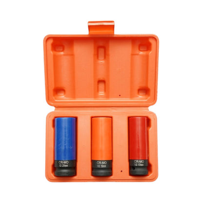 Breckner Germany 3 részes ütvecsavarozó dugókulcs készlet 17, 19 és 21 mm, 1/2” Cr-Mo, felnivédővel