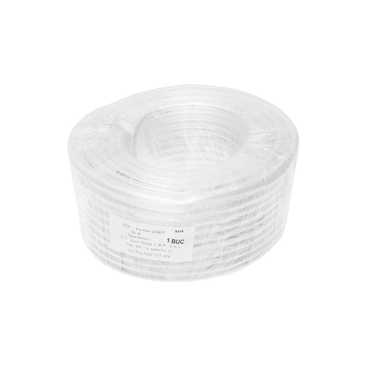 Átlátszó üzemanyagtömlő fi10 (d = 10 mm és D = 13 mm / 50 méter tömlő)