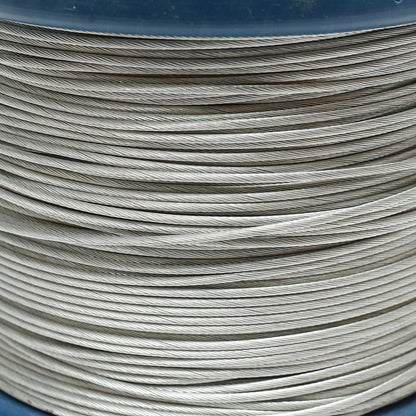 Horganyzott acélkábel 2mm, 1x19 szál, maximális terhelés 80Kg, súly 4.8Kg, 250m/tekercs