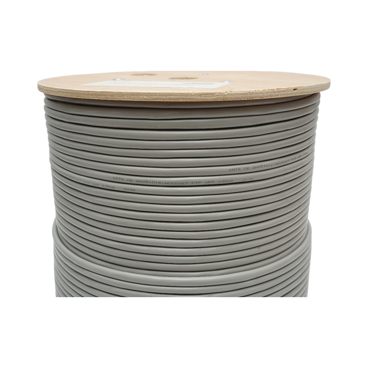 CAT6 FTP árnyékolt hálózati kábel réz 23AWG 4 érpár, kereszt elválasztó, PVC szürke 305m/tekercs