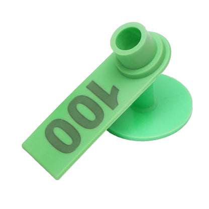 100 darab számozott füljelző készlet 001-100 zöld kecskékhez, juhokhoz Breckner Germany