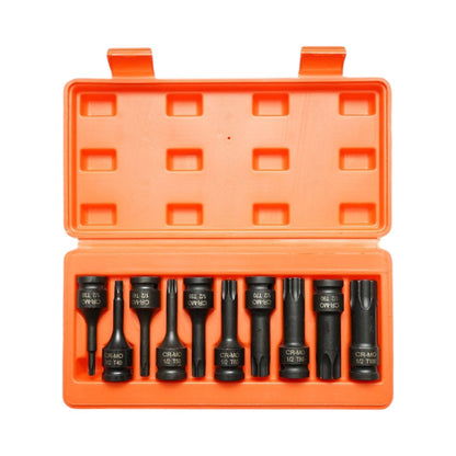 Torx T30-T100 csőkulcskészlet, 1/2 inch négyzet Cr-Mo 10 darab Breckner Germany