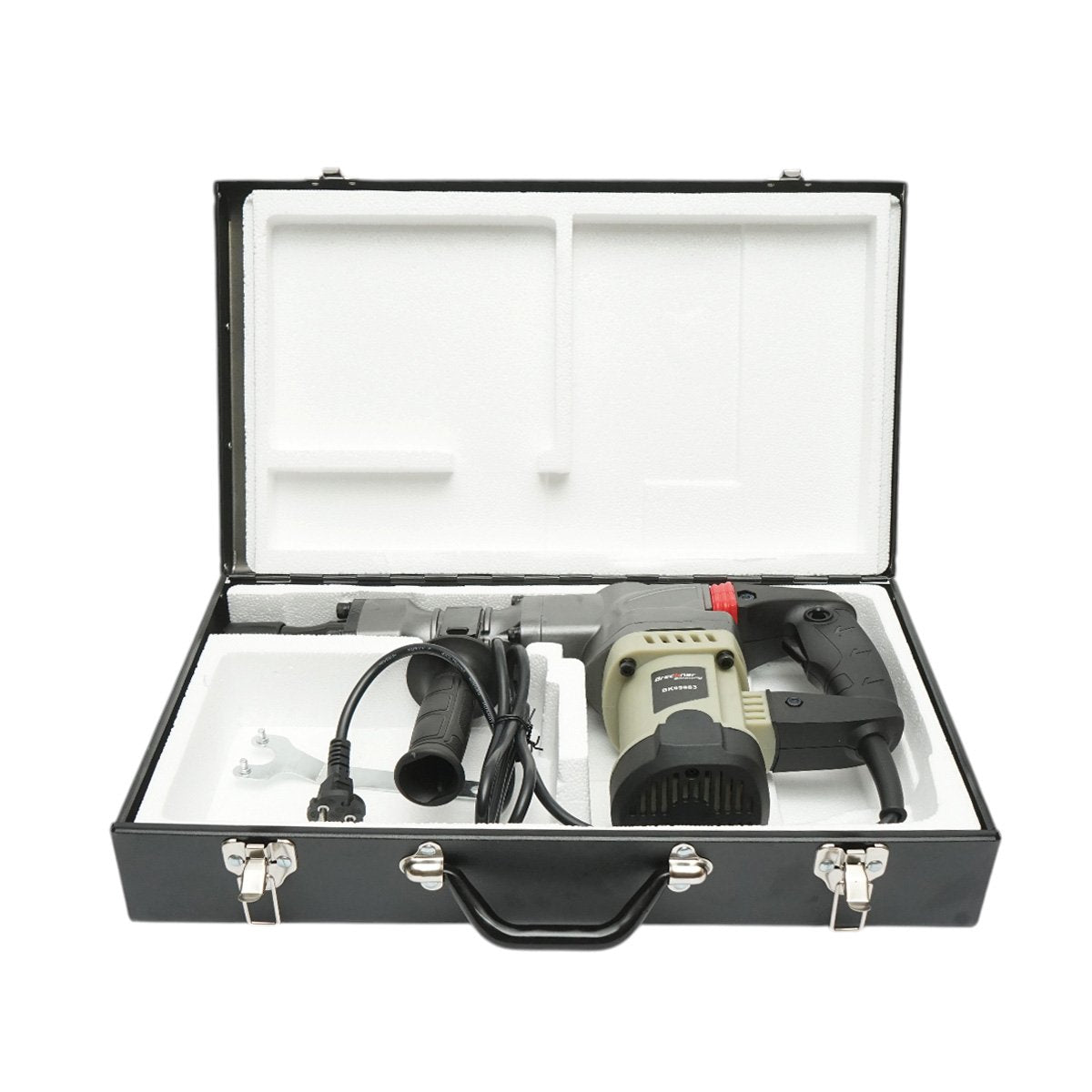 Professzionális elektromos demolíciós kalapács 1600W, 220V, HEX tokmány, 4200bpm frekvencia, 410mm éles vésővel Breckner Germany