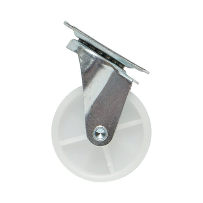 Forgó kerék 73x25mm fék nélkül, fehér polipropilén, acél lemez 70x58mm 45kg