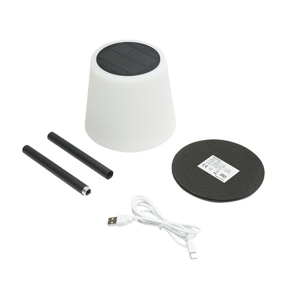 Solar LED asztali lámpa 2W, napelem 0,7W, akkumulátor 3,7V 1200mAh, USB 5V 1A, fekete Breckner Germany