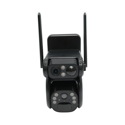 6MP kétlencsés megfigyelő kamera, 4G, WIFI 2,4 GHz, napelemmel, 9000 mAh akkumulátorral, PTZ vezérléssel, mozgásérzékelővel, emberi PIR érzékelővel, éjjellátó és Ubox alkalmazással.