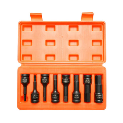 Breckner Germany csőkulcs készlet hatszögletű imbusz bitekkel H5-H19, 1/2 inch négyzet Cr-Mo 8 darab