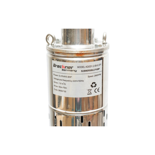 Merülő vízszivattyú 4 hüvelyk, 370W, 30l/min mélység 50m, 220V 4QGD1.2-50-50-50-0.37Y Breckner Germany