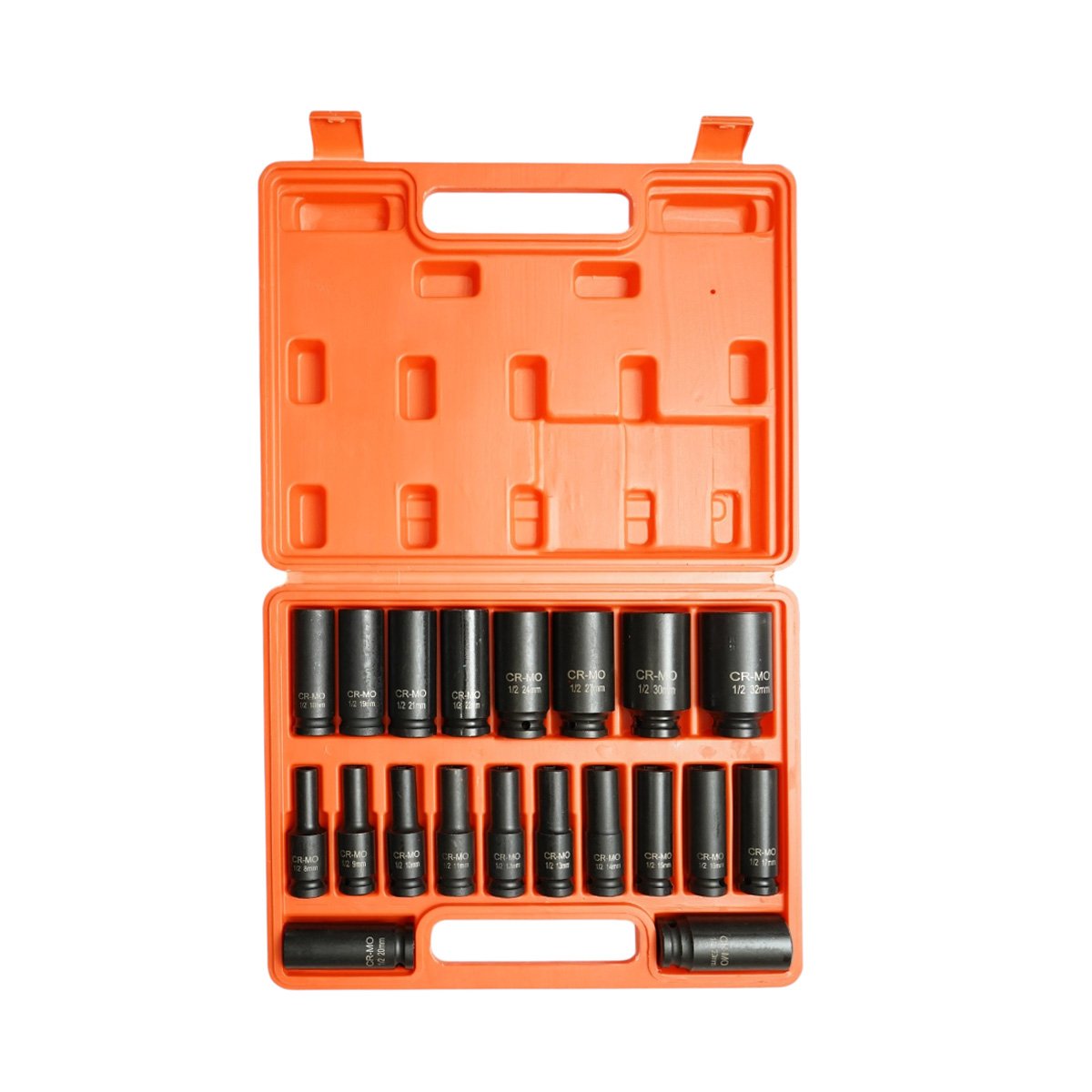 Hosszú ütésálló csőkulcs készlet 8-32mm, 1/2 inch négyzet Cr-Mo 20 darab Breckner Germany