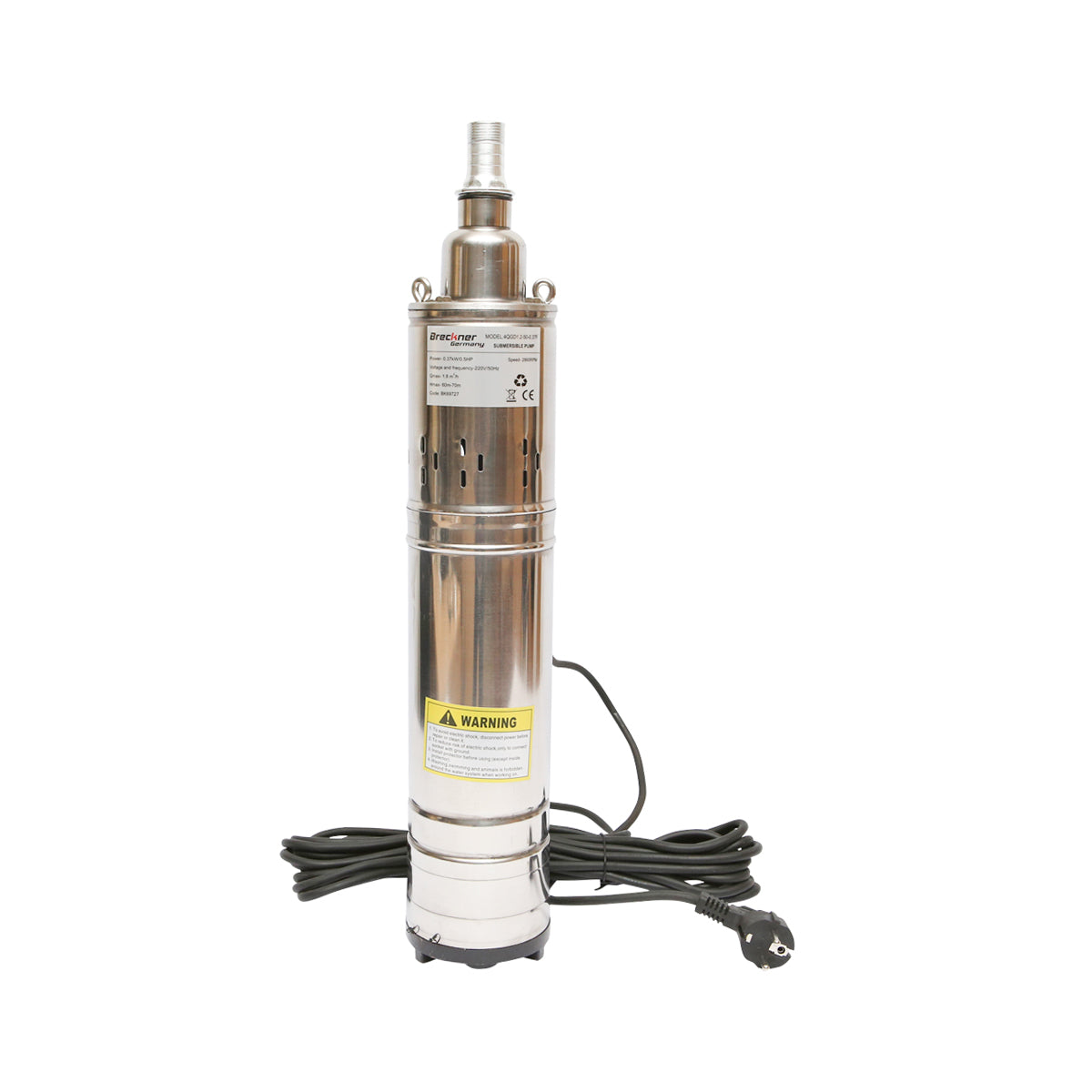 Merülő vízszivattyú D100mm úszóval, 30l/min, 50m, 220V, 370W 4QGD1.2-50-50-50-0.37F Breckner Germany