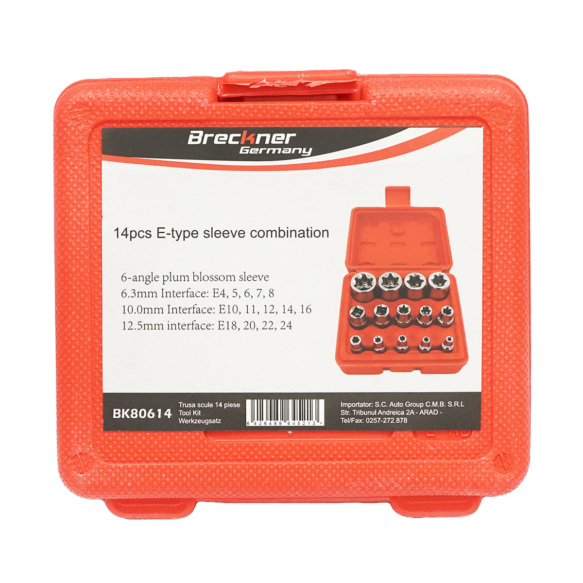 E-Torx csőkulcskészlet 14 darab Breckner Germany