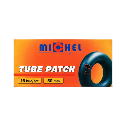 16 darabos 50mm-es kerek vulkanizálási folt szett + 1 db 20ml-es ragasztó tubus Michel légkamrához