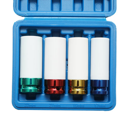 Csavarkulcskészlet kerékcsapszegekhez felnivédővel 17mm, 19mm, 21mm, 22mm, négyzet alakú 1/2 inch Breckner Germany