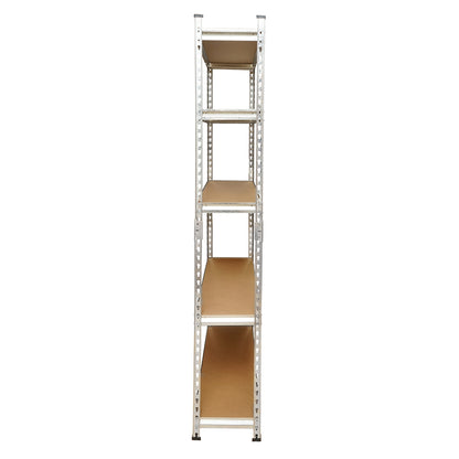 Salgó polc, fém polc, 5 MDF polccal, 180x90x30cm, 120kg/polc, csavarmentes szerelés Breckner Germany